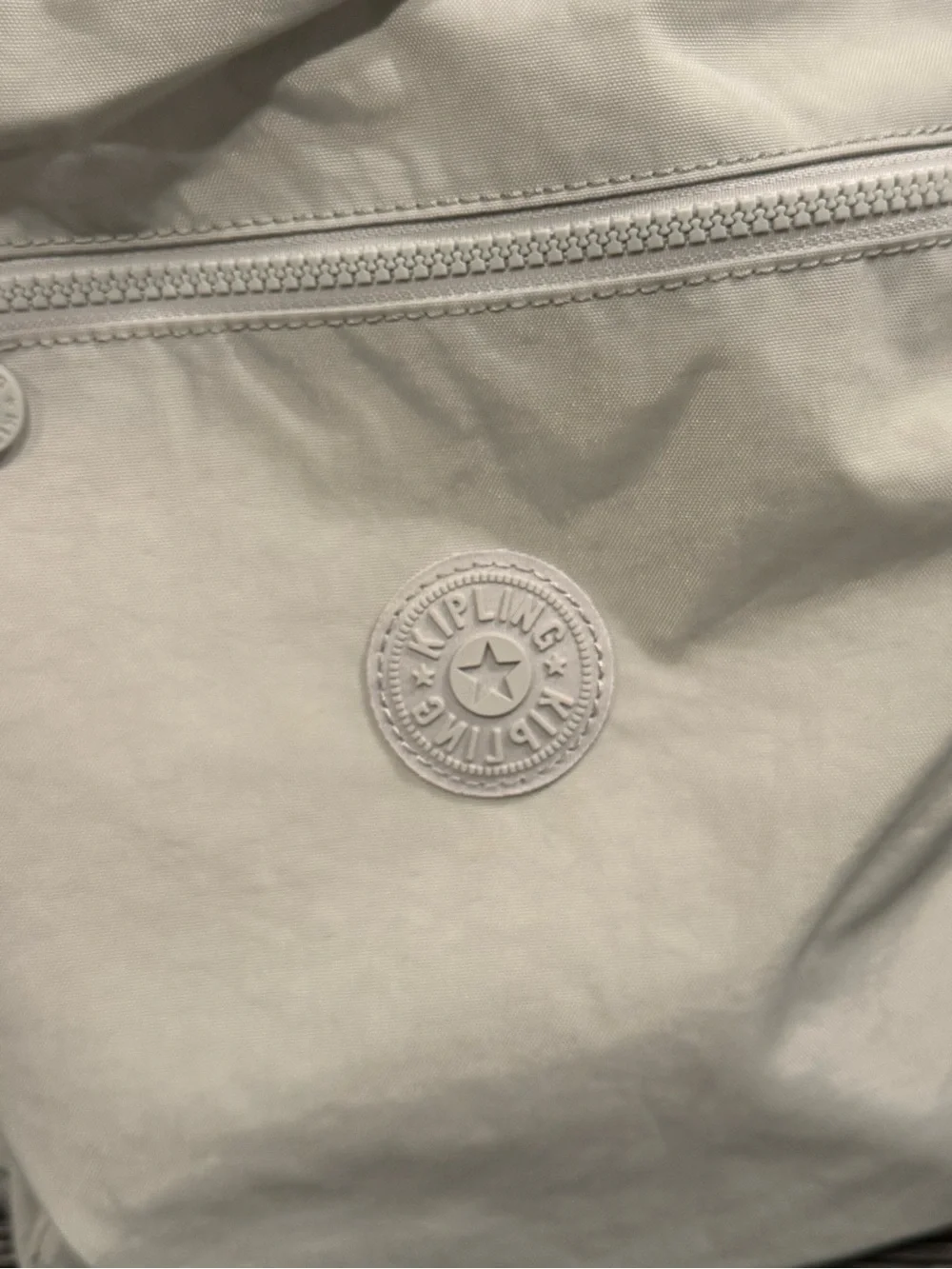 Kipling Cream Nylon Everyday Backpack with Front Pocket